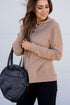 Lightly Waffled Button Accented Hoodie