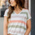 Quad Striped V-Neck Tee