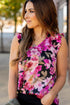 Watercolor Floral Ruched Strap Tank