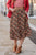 Vintage Floral Ruffle Bottom Midi Skirt