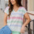Quad Striped V-Neck Tee