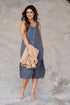 Spotted Button Accented Midi Dress