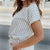 Vertical Dashed Stripes V Blouse