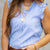 Vertical Striped Ruffle Accented Tank