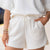 White Effortless Moments Drawstring Shorts