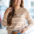 Wide Rib Accented Striped Bottom Sweater