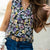 Wildflowers Ruffle Trim Tie Tank