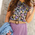 Wildflowers Smocked Top Button Tank