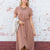 Wrap Bottom Tie Waist Midi Dress