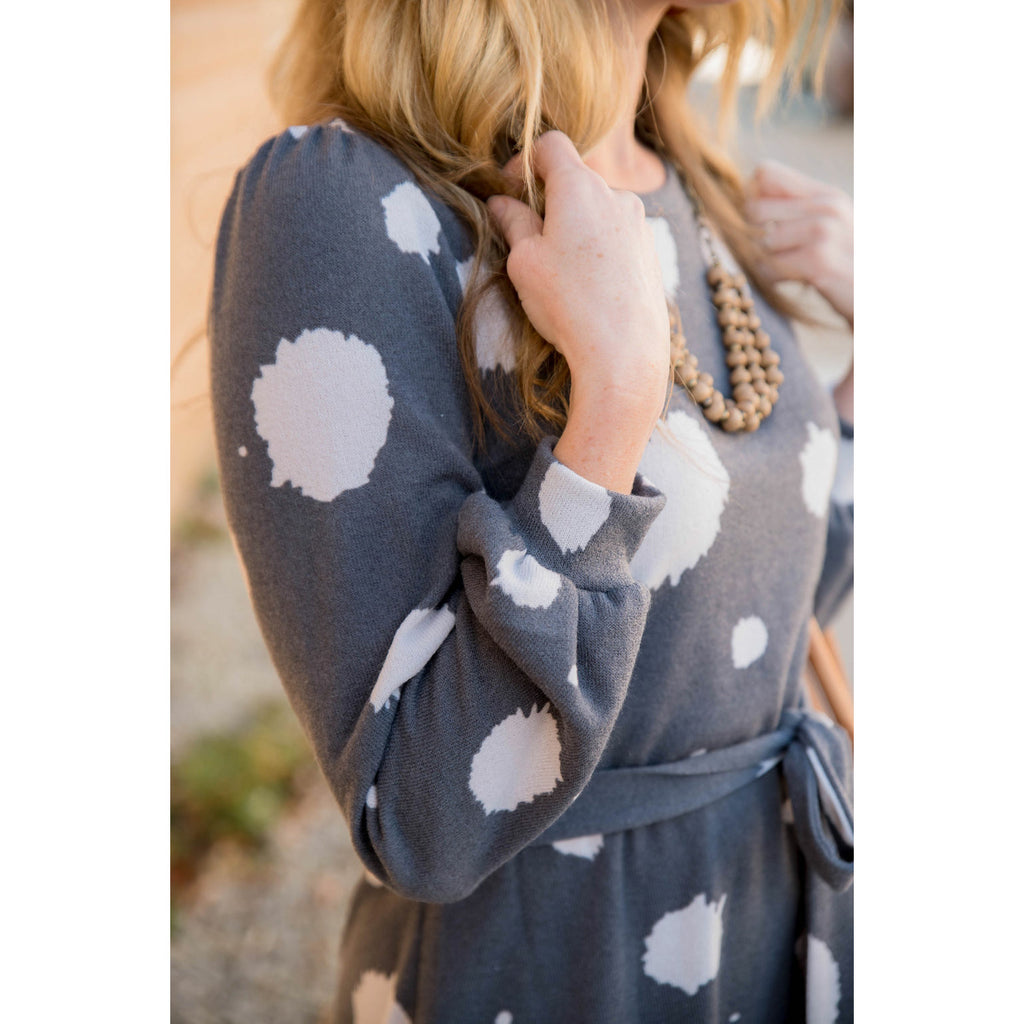 Brushed Dot Tie Dress - Betsey's Boutique Shop