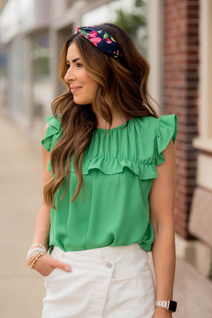 Betsey's Bibbed Ruffle Sleeved Blouse - Betsey's Boutique Shop