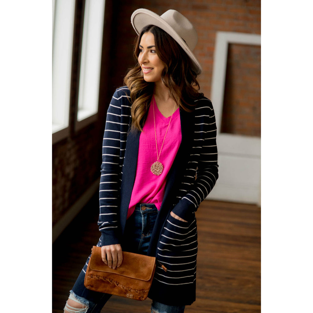 Striped Teacher's Cardigan - Betsey's Boutique Shop