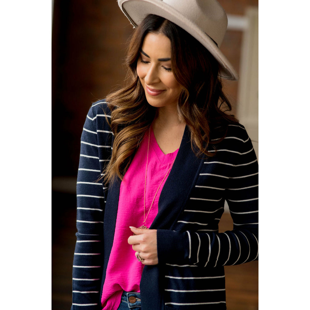 Striped Teacher's Cardigan - Betsey's Boutique Shop