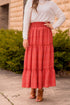 Spotted Tiered Maxi Skirt