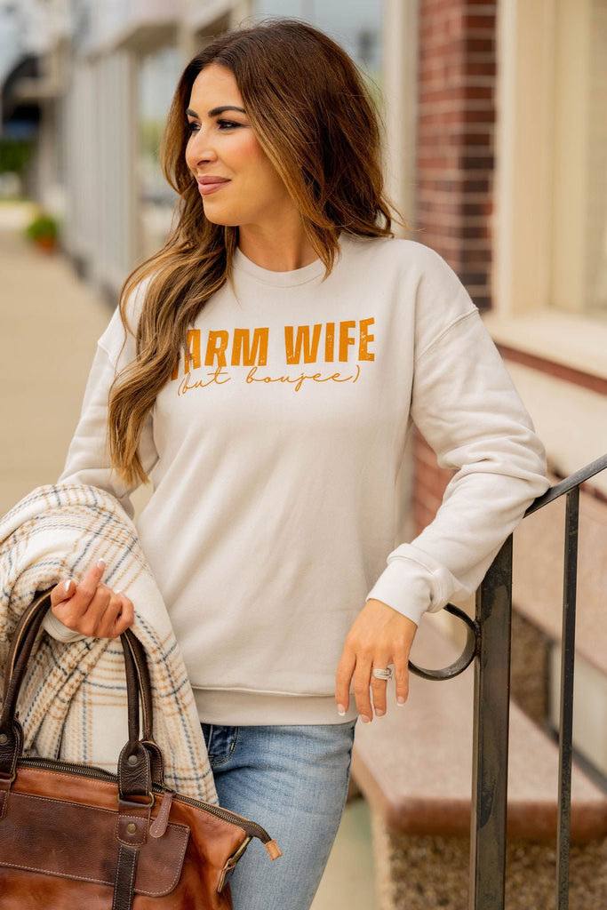 Boujee Farm Wife Graphic Crewneck - Betsey's Boutique Shop -