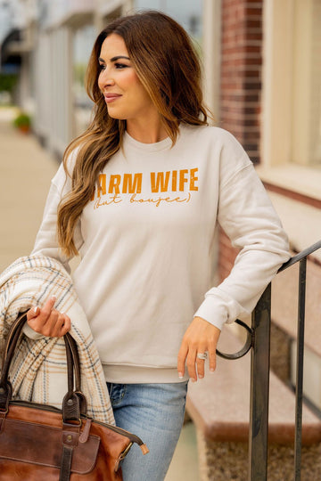 Boujee Farm Wife Graphic Crewneck - Betsey's Boutique Shop -