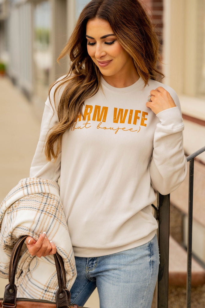 Boujee Farm Wife Graphic Crewneck - Betsey's Boutique Shop -