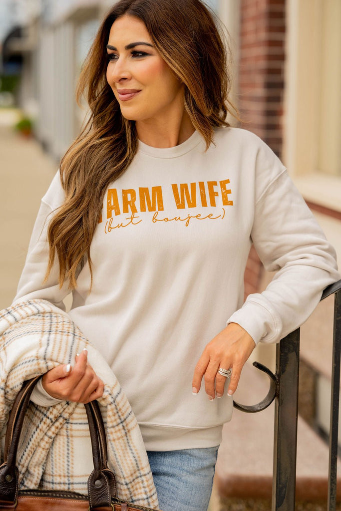 Boujee Farm Wife Graphic Crewneck - Betsey's Boutique Shop -