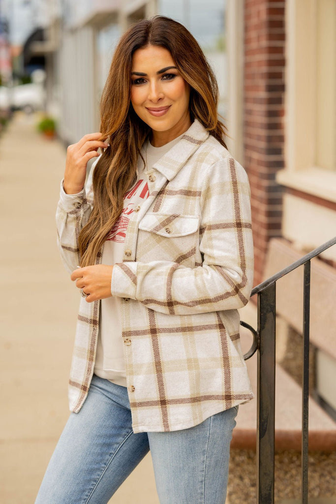 Home Team Plaid Shacket - Betsey's Boutique Shop -