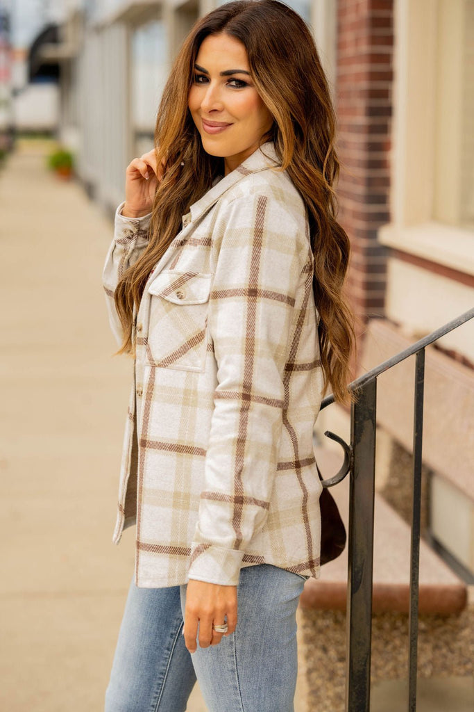 Home Team Plaid Shacket - Betsey's Boutique Shop -