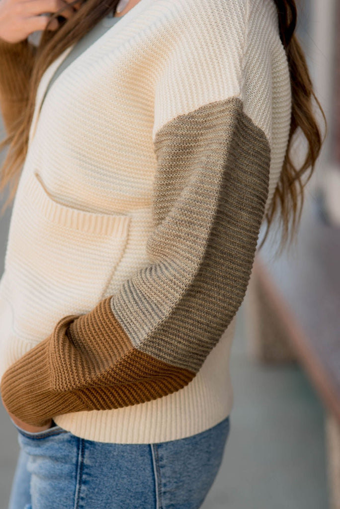 Knit Color Block Button Cardigan - Betsey's Boutique Shop