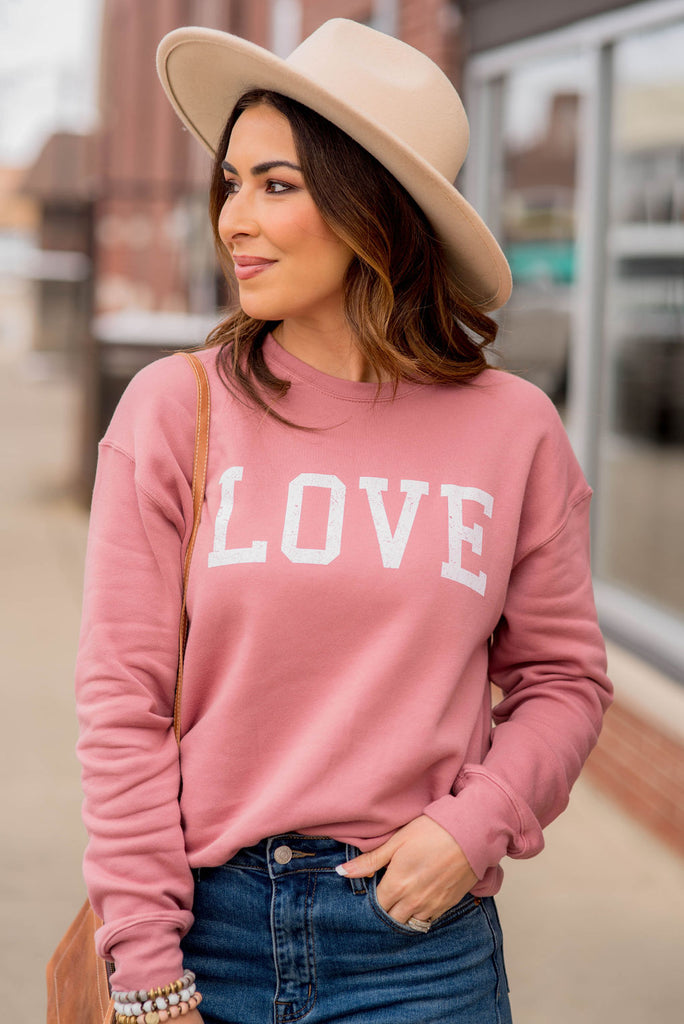 Bold Love Graphic Crewneck - Betsey's Boutique Shop