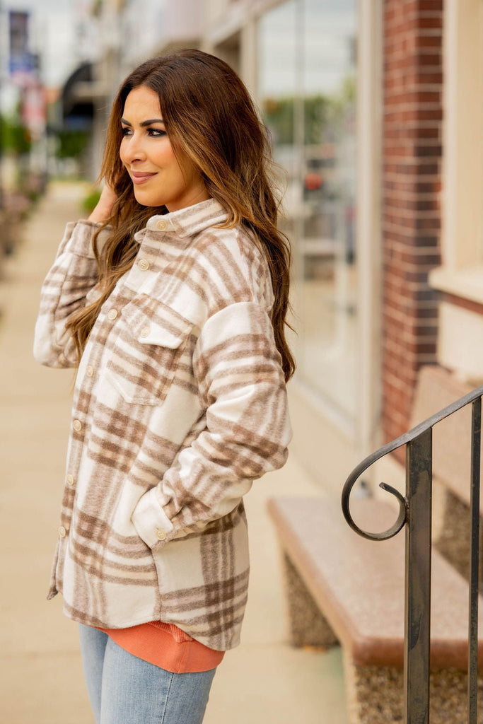 Humbled Plaid Jacket - Betsey's Boutique Shop -