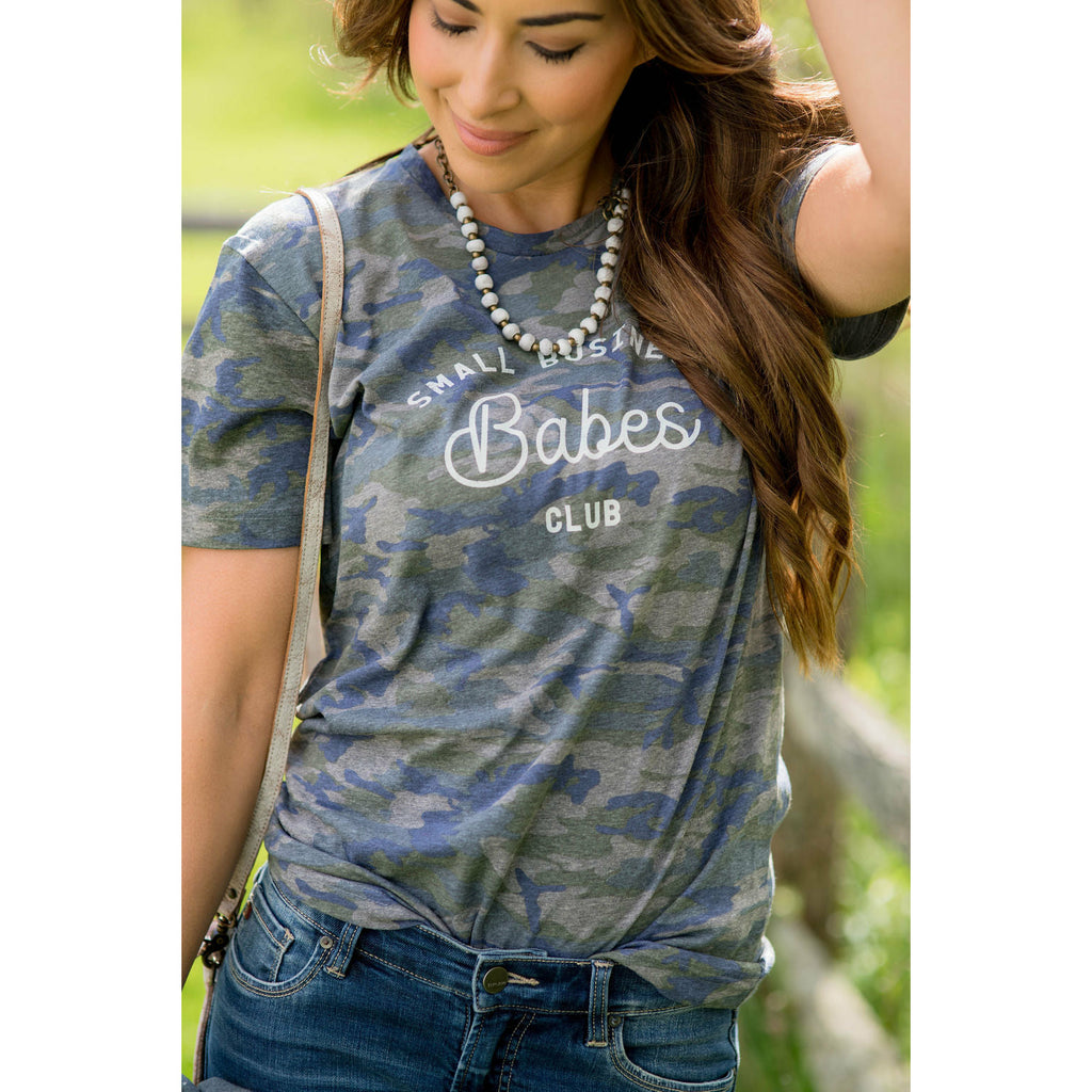 Small Business Babe Camo Tee - Betsey's Boutique Shop