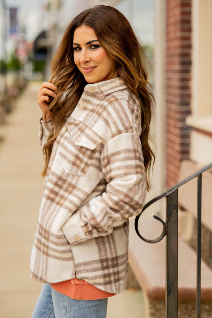 Humbled Plaid Jacket - Betsey's Boutique Shop -