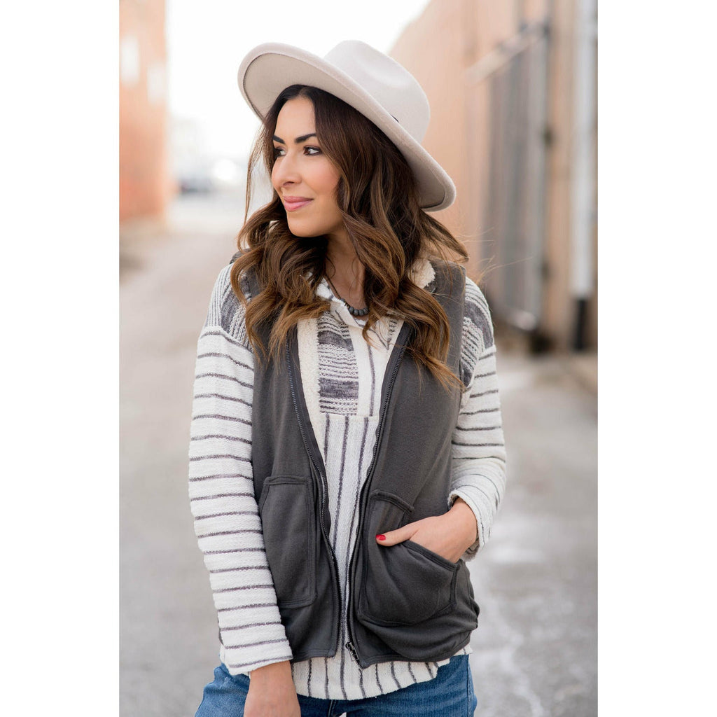 Sherpa Lined Vest - Betsey's Boutique Shop