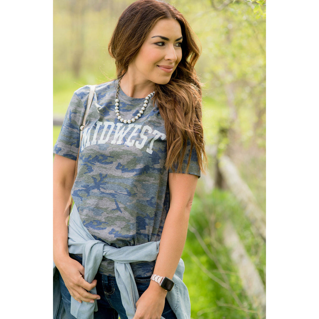 Midwest Camo Graphic Tee - Betsey's Boutique Shop