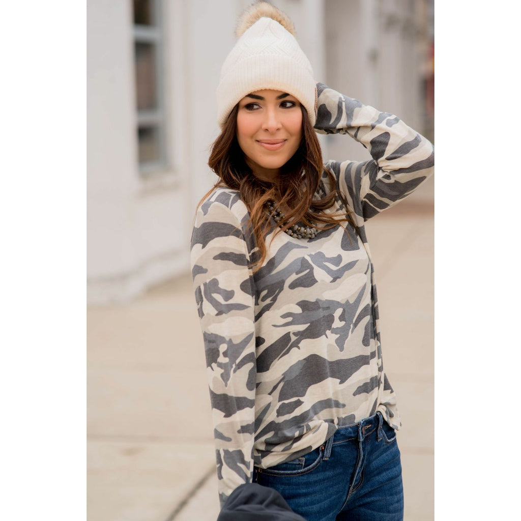 Camo Long Sleeve Tee - Betsey's Boutique Shop