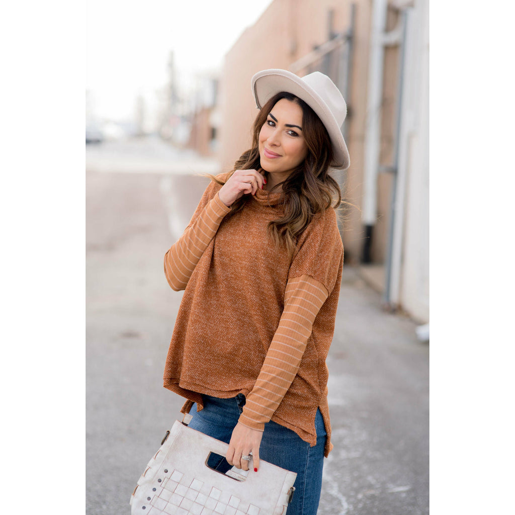 Double Lined Faux Poncho Style Sweater - Betsey's Boutique Shop