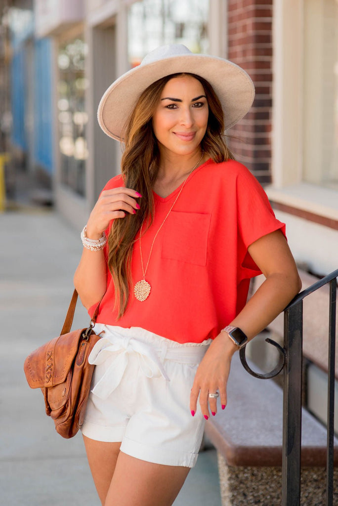 Relaxed Fit Pocket Blouse - Betsey's Boutique Shop