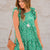 Leaf Swirled Ruffles Tiered Dress