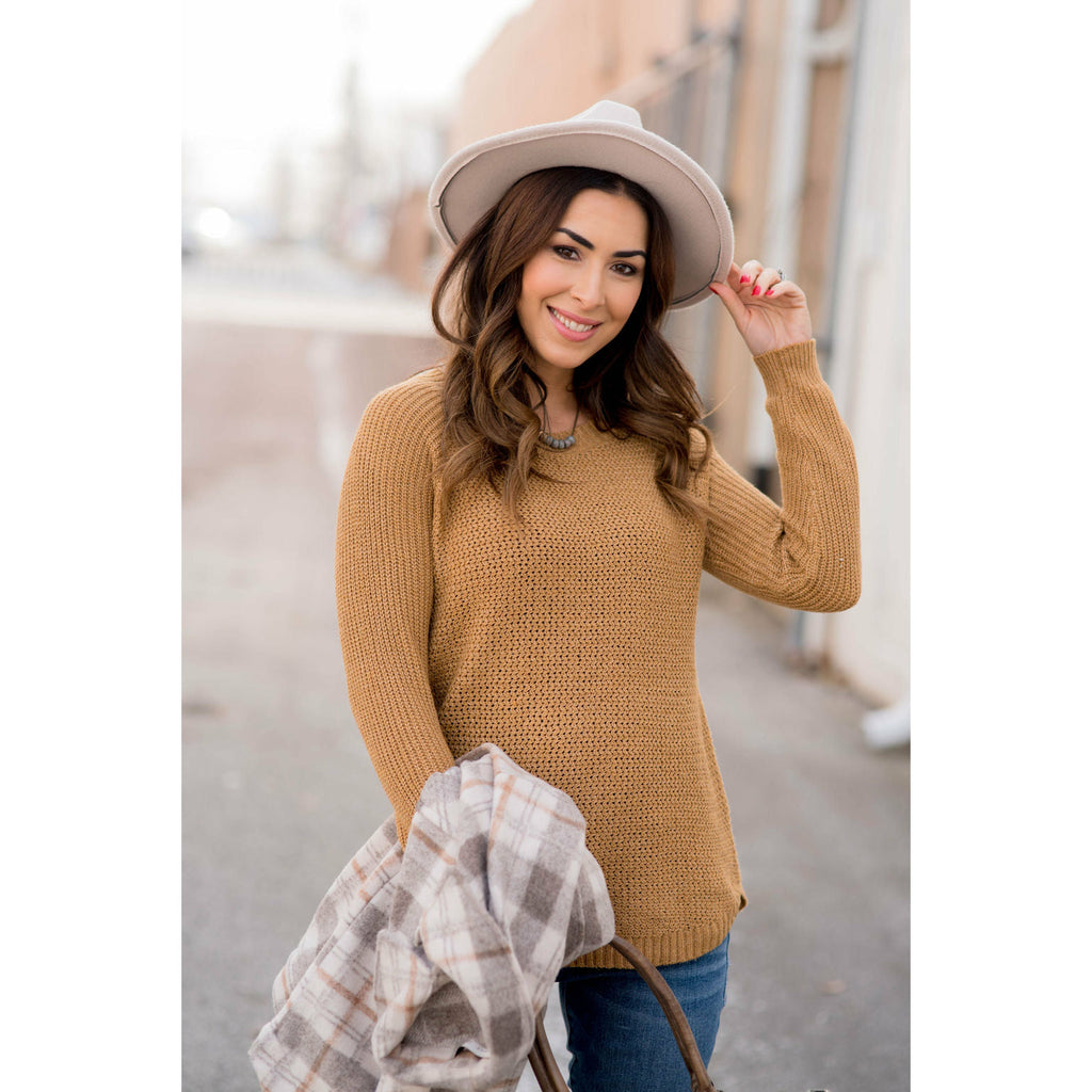 Side Slit Knit Sweater - Betsey's Boutique Shop - Outerwear