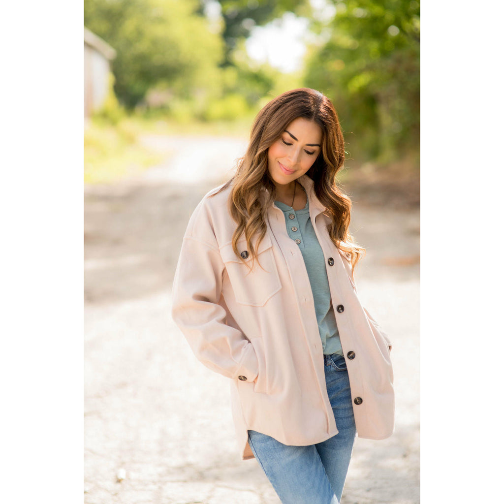 Basic Shacket - Betsey's Boutique Shop - Coats & Jackets