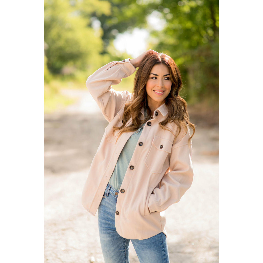 Basic Shacket - Betsey's Boutique Shop - Coats & Jackets