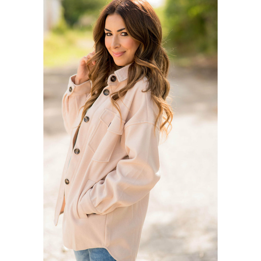 Basic Shacket - Betsey's Boutique Shop - Coats & Jackets