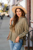Flowy Raw Edge Button Up Blouse