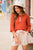 Lightweight Scalloped 3/4 Sleeve Blouse - Betsey's Boutique Shop - Shirts & Tops