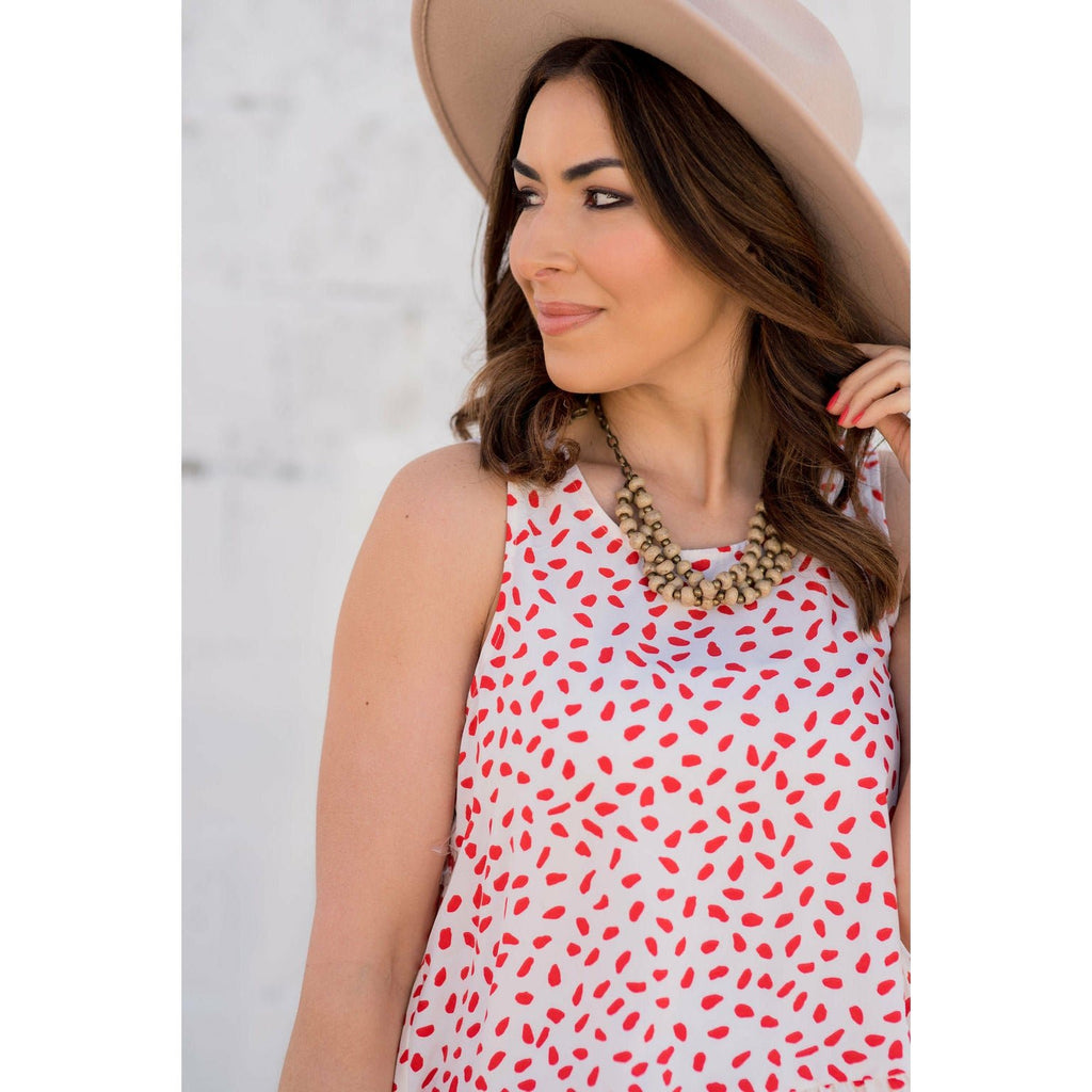 Dotted Peplum Tank - Betsey's Boutique Shop