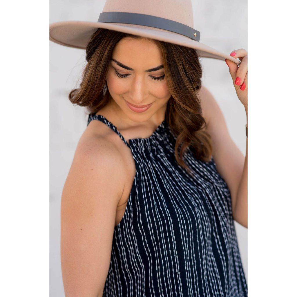 Vertical Striped Halter Tank - Betsey's Boutique Shop