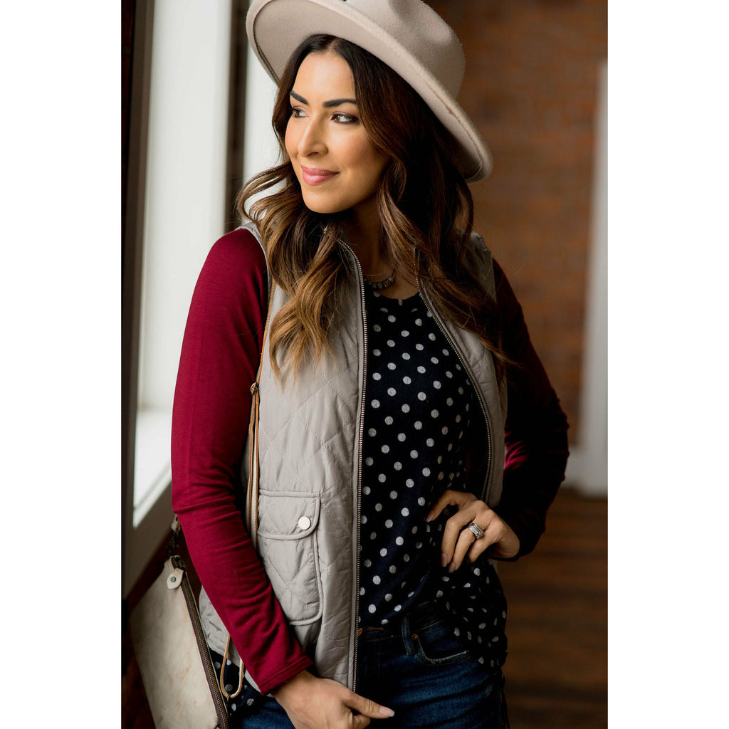 Polka Dot Baseball Tee - Betsey's Boutique Shop - Shirts & Tops