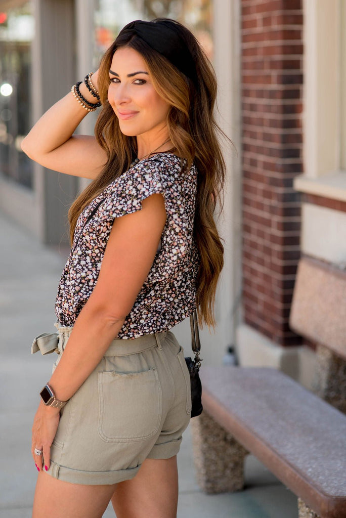 Floral Fun Embroidered Flutter Tee - Betsey's Boutique Shop