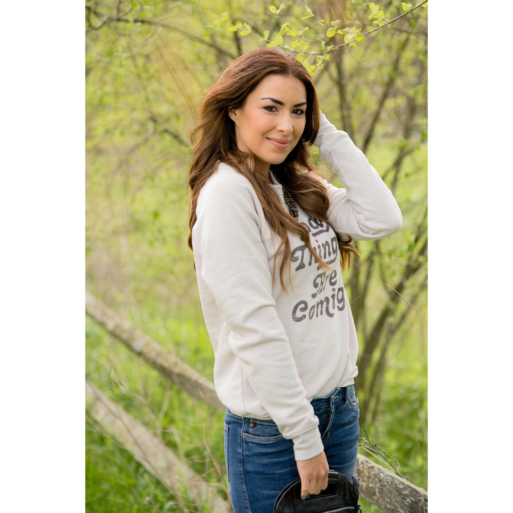 Good Things Are Coming Graphic Crewneck - Betsey's Boutique Shop