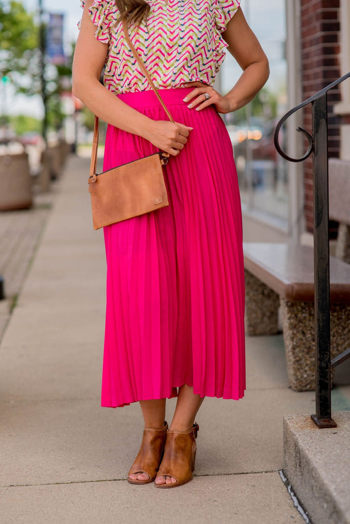 Basic Pleated Maxi Skirt - Betsey's Boutique Shop -