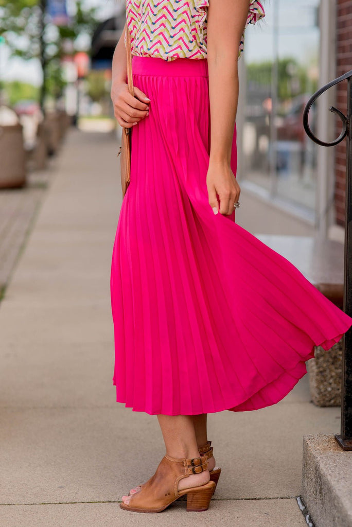 Basic Pleated Maxi Skirt - Betsey's Boutique Shop -