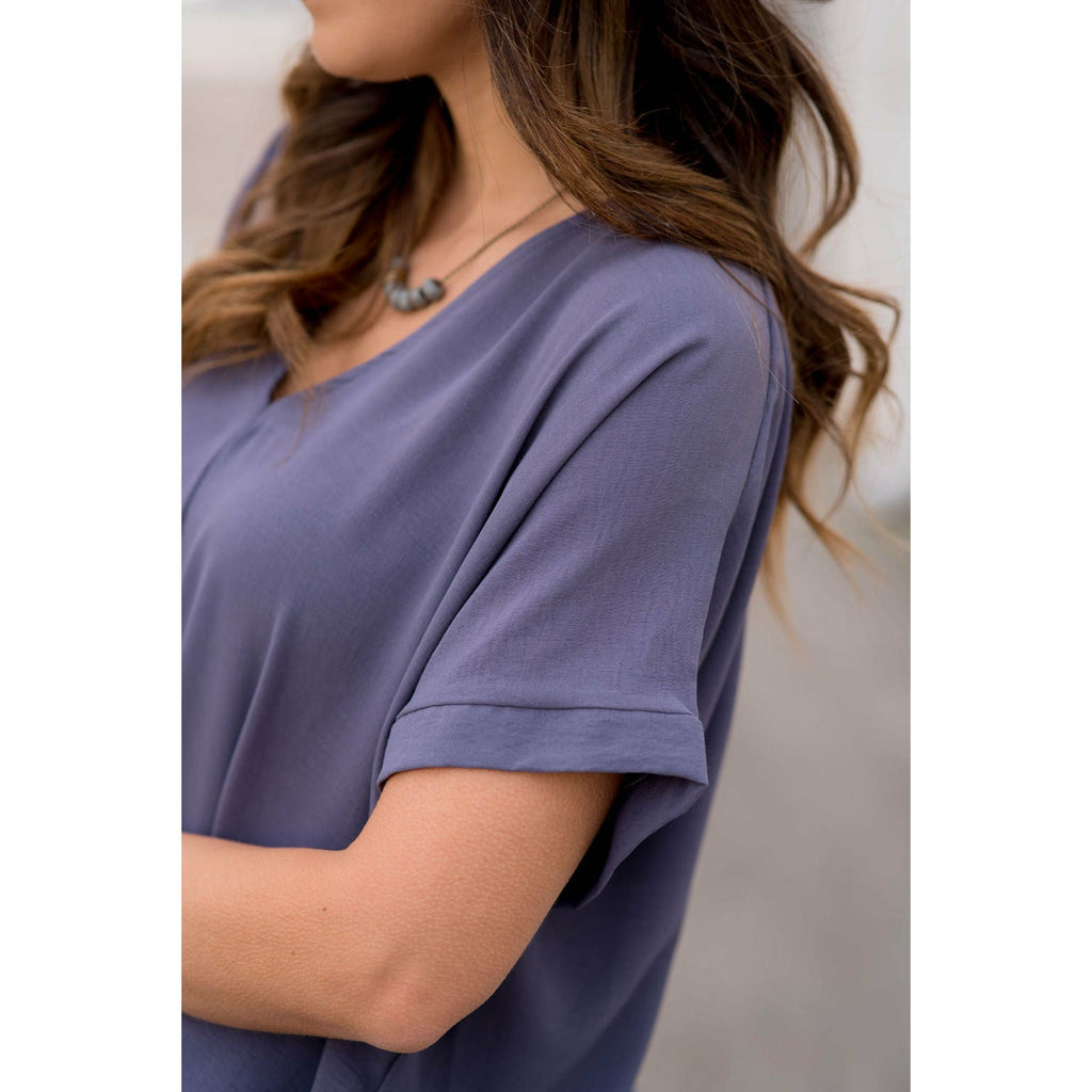 Relaxed V-Neck Blouse - Betsey's Boutique Shop