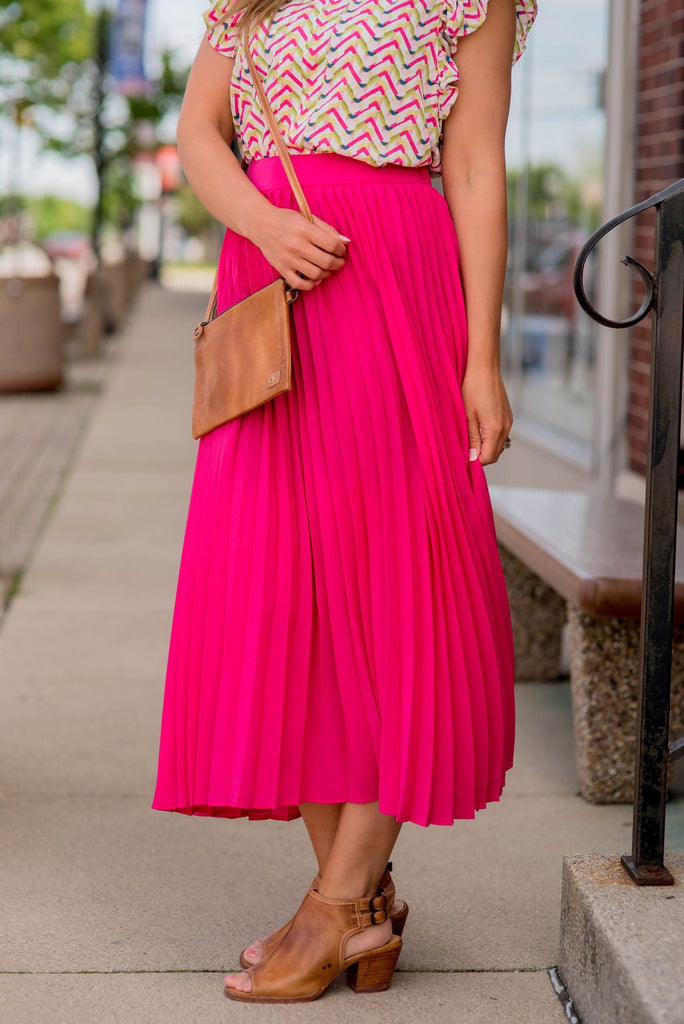 Basic Pleated Maxi Skirt - Betsey's Boutique Shop -